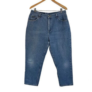 Lee Riders Jeans Womens Size 16 Petite Blue Denim Bottoms High Waist 100% Cotton